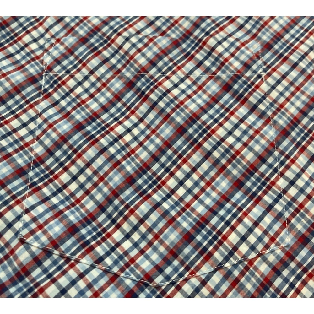 Tommy Hilfiger 80's 2ply Button Up Shirt Men's XL Red Blue Check‎ Long Sleeve - Picture 4 of 6
